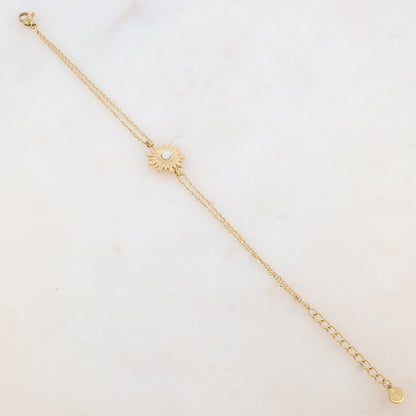 Bracelet avec fleur et nacre blanche