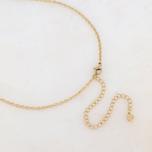 Sautoir avec pendentif fleur, pierre naturelle (80+10CM)