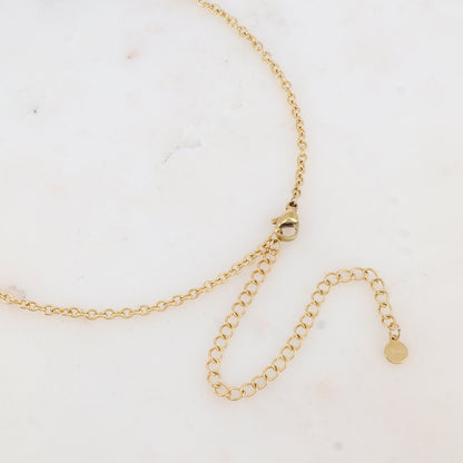 Sautoir avec pendentif feuillage émaillé (80+10CM)