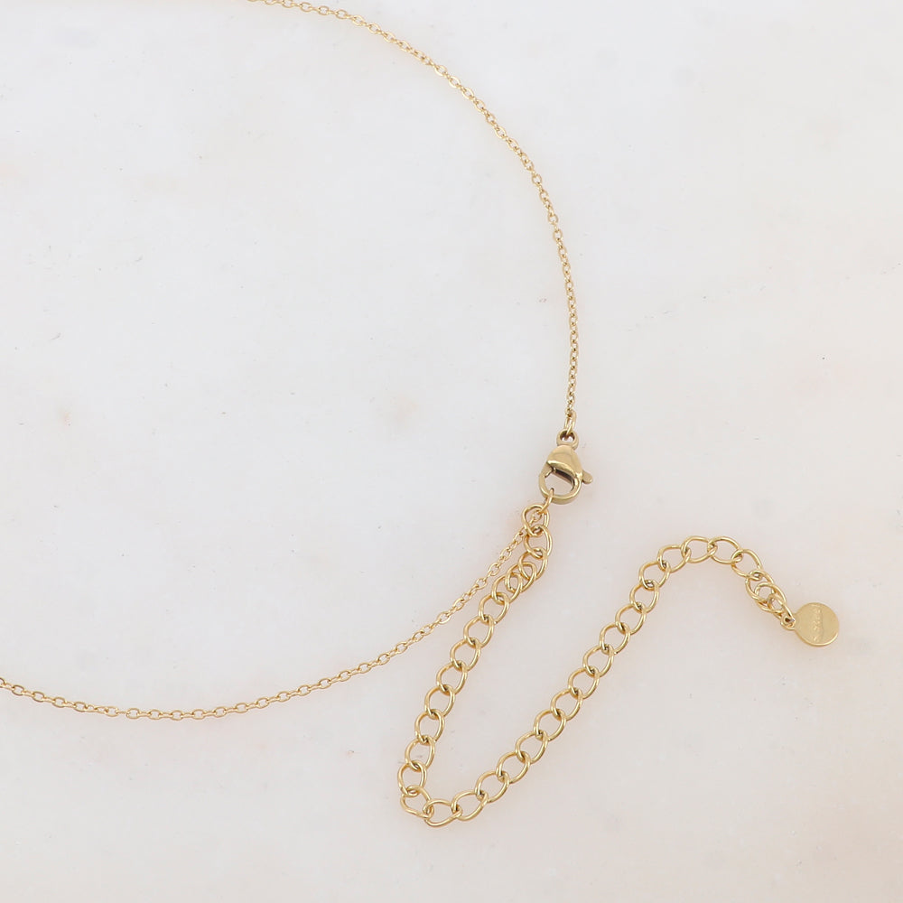 Sautoir avec pendentif multi-ronds, pierre naturelle (80+10CM)