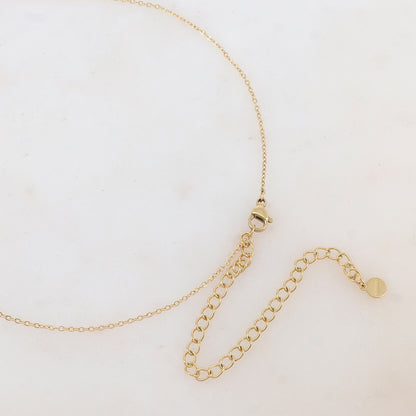 Sautoir avec pendentif multi-ronds, pierre naturelle (80+10CM)