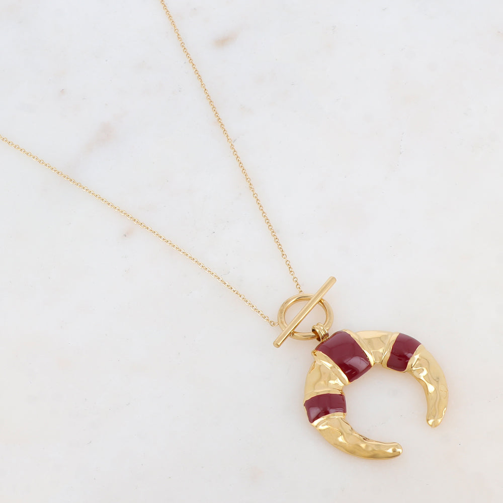 Collier avec pendentif géométrique émaillé (60+5CM)