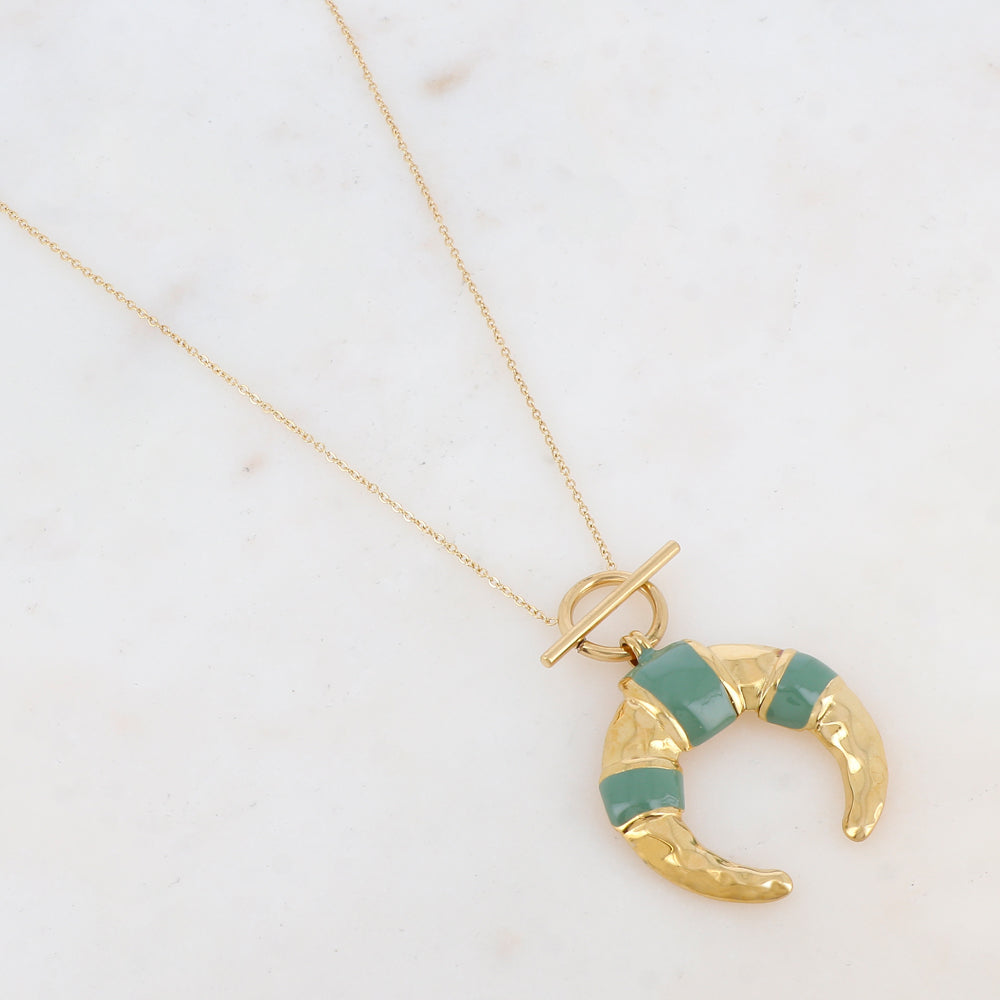 Collier avec pendentif géométrique émaillé (60+5CM)