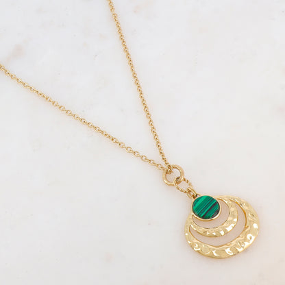Collier avec pendentif rond ajouré de façon graphique (60+10CM)