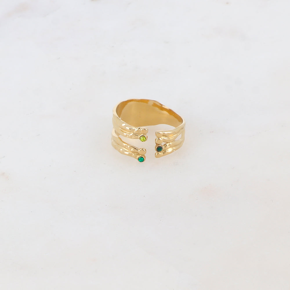 Bague multi-rangs avec strass zirconium