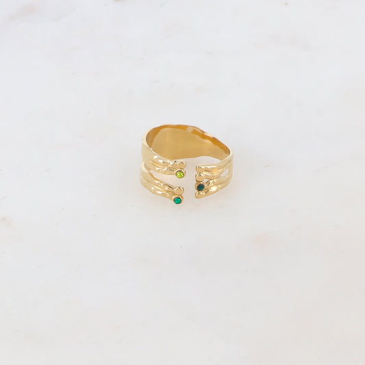 Bague multi-rangs avec strass zirconium