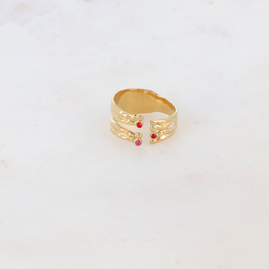 Bague multi-rangs avec strass zirconium