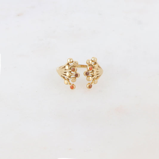 Bague fine avec multi-branches, émail