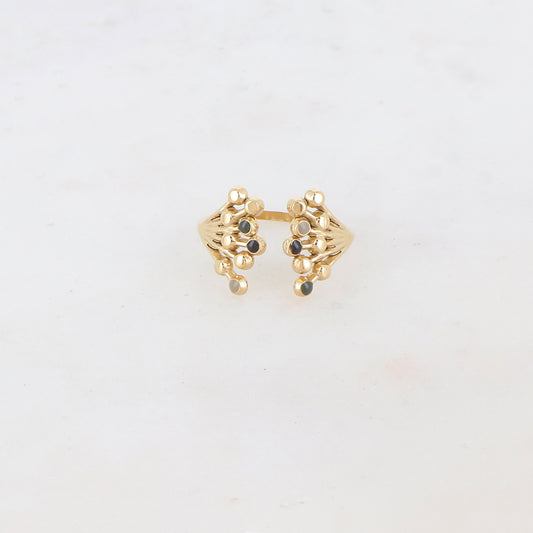 Bague fine avec multi-branches, émail
