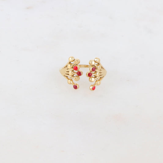 Bague fine avec multi-branches, émail