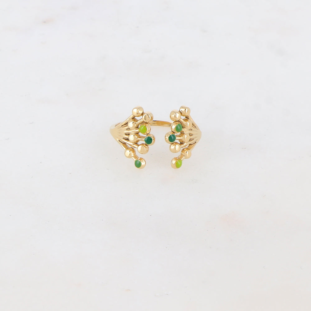 Bague fine avec multi-branches, émail