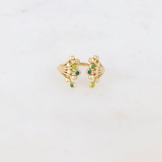 Bague fine avec multi-branches, émail