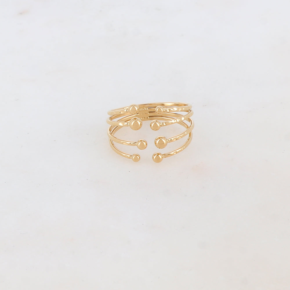 Bague fine 4 rangs avec petites boules