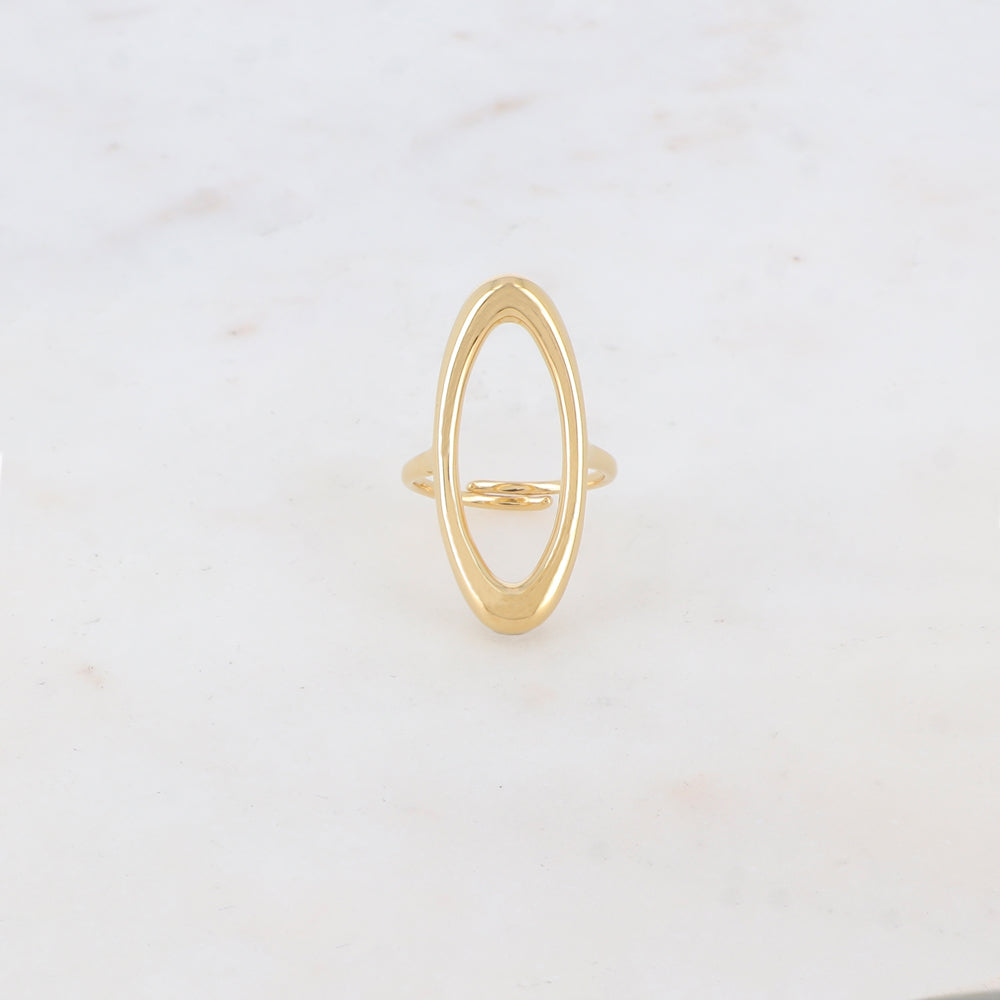 Bague anneau ovale lisse