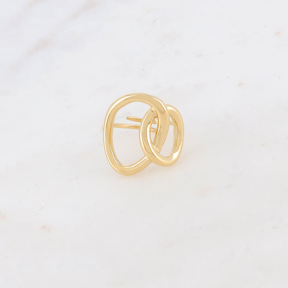 Bague fine avec 2 anneaux lisses entrelacés