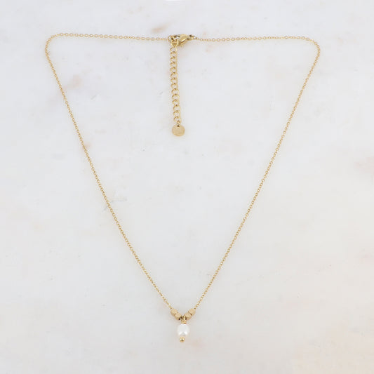 Collier avec pendentif perle d'eau douce (40+5CM)