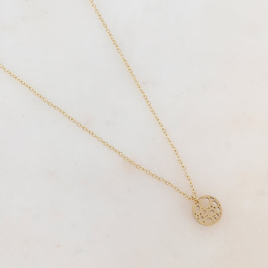 Collier avec pendentif rond ajouré (40+5CM)