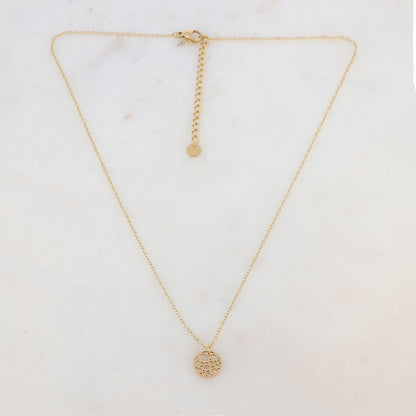 Collier avec pendentif rond ajouré (40+5CM)