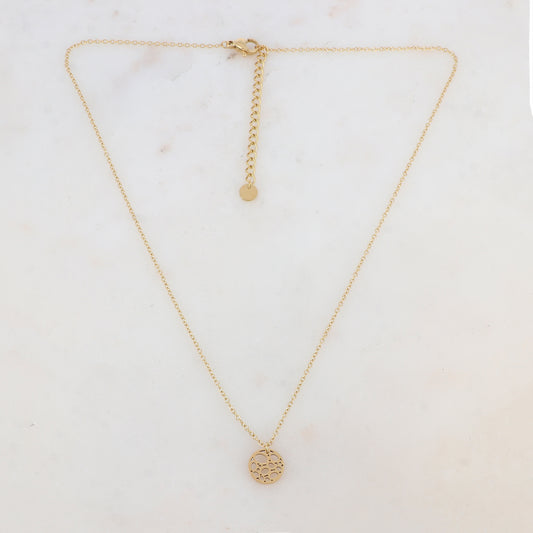 Collier avec pendentif rond ajouré (40+5CM)