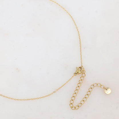 Collier avec pendentif fleur émaillée et strass (39+7CM)