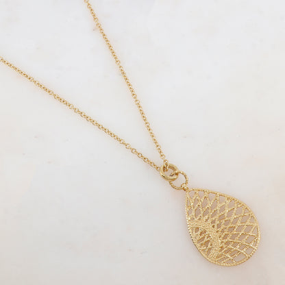 Sautoir avec pendentif ajouré de façon graphique (60+10CM)