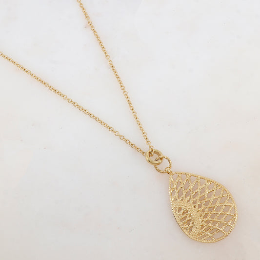Sautoir avec pendentif ajouré de façon graphique (60+10CM)