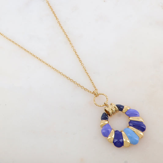 Sautoir avec pendentif émaillé (80+10CM)