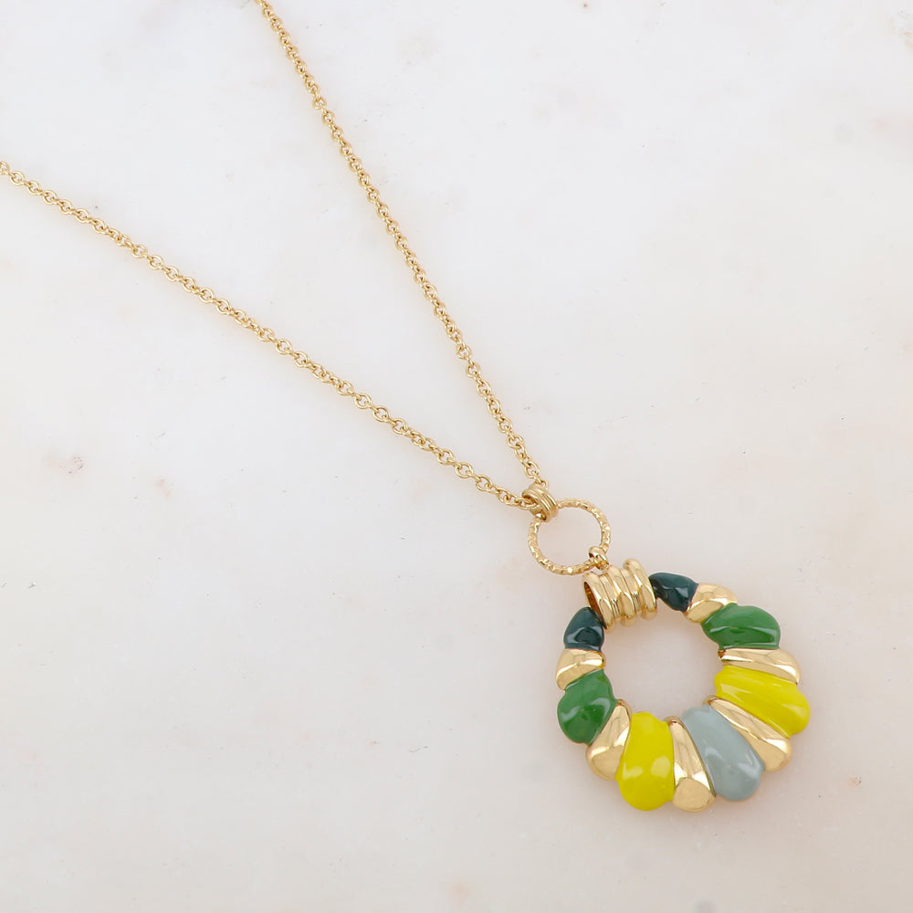 Sautoir avec pendentif émaillé (80+10CM)