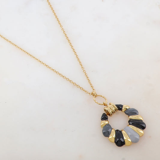 Sautoir avec pendentif émaillé (80+10CM)