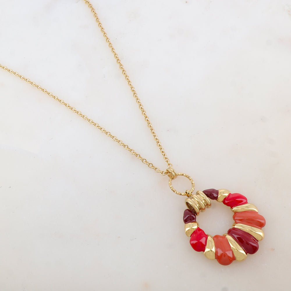 Sautoir avec pendentif émaillé (80+10CM)