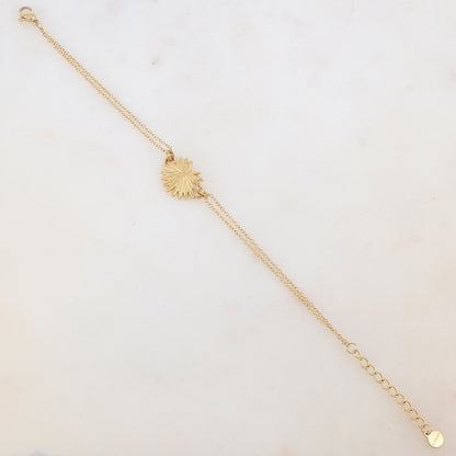 Bracelet 2 rangs avec feuillage
