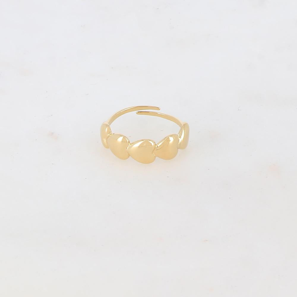 Bague fine style multi-coeurs