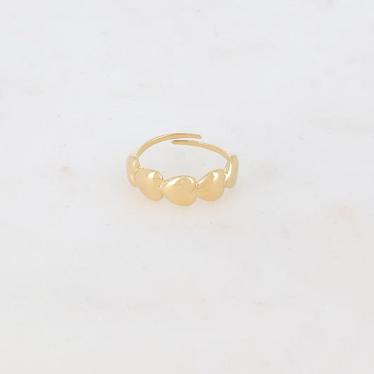 Bague fine style multi-coeurs