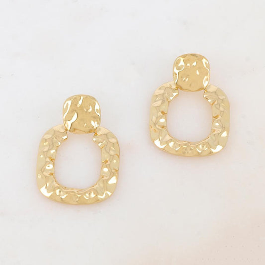 B.O à puce avec pièce ronde et anneau avec un effet ondulé 2,9 x 4,3 cm