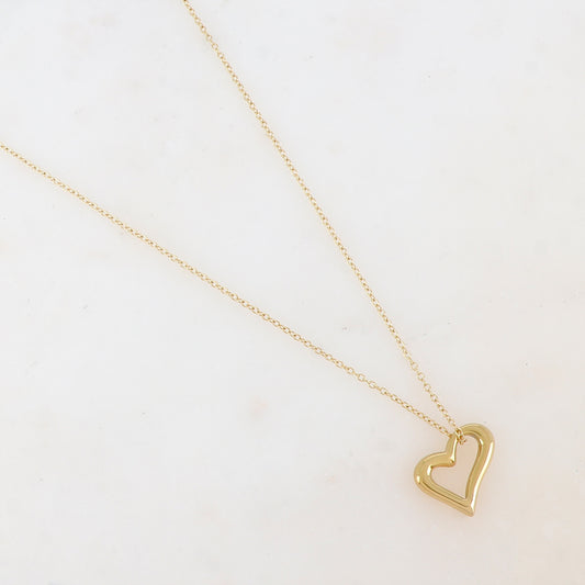 Collier avec un pendentif cœur (40+5CM)