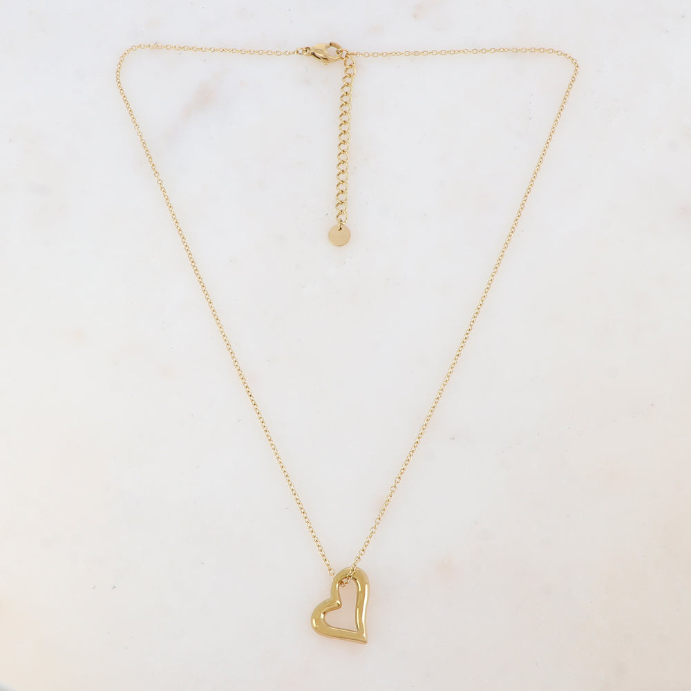 Collier avec un pendentif cœur (40+5CM)