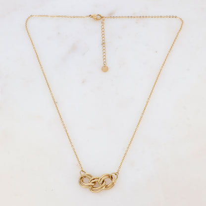 Collier avec pendentif double grosse maille (45+5CM)