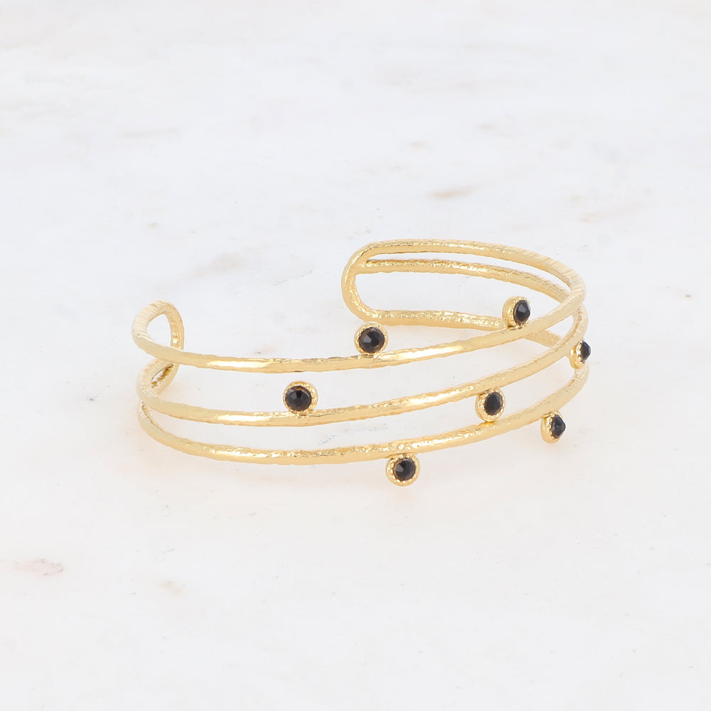 Manchette fine trois rangs avec strass