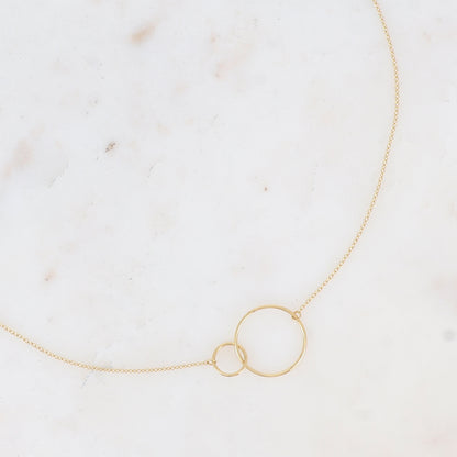 Collier double anneaux entrelacés 40+5 cm