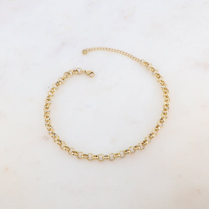 Chaîne de cheville en maille jaseron (25+5CM)