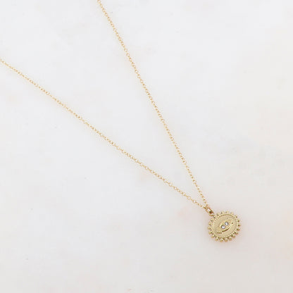 Collier avec pendentif ovale et 2 strass (40+5CM)