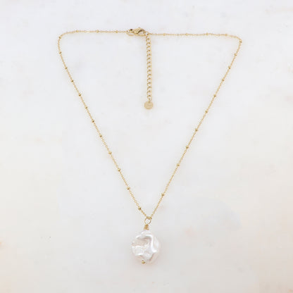 Collier avec pendentif perle d'eau douce (38+5CM)