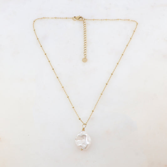 Collier avec pendentif perle d'eau douce (38+5CM)