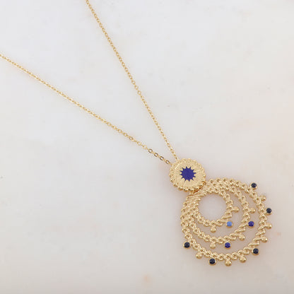 Collier avec pendentif embelli d'émail, motif étoile (50+5CM)
