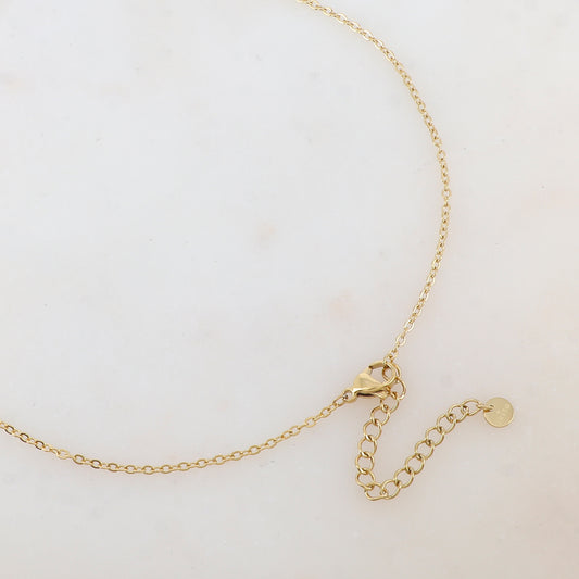 Collier avec pendentif embelli d'émail, motif étoile (50+5CM)