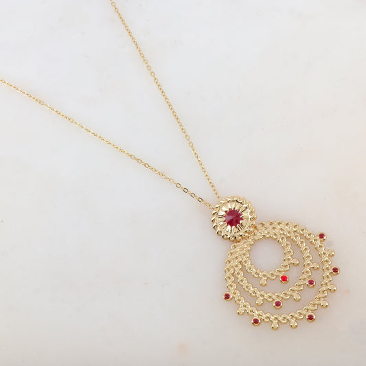 Collier avec pendentif embelli d'émail, motif étoile (50+5CM)