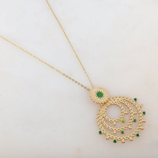 Collier avec pendentif embelli d'émail, motif étoile (50+5CM)