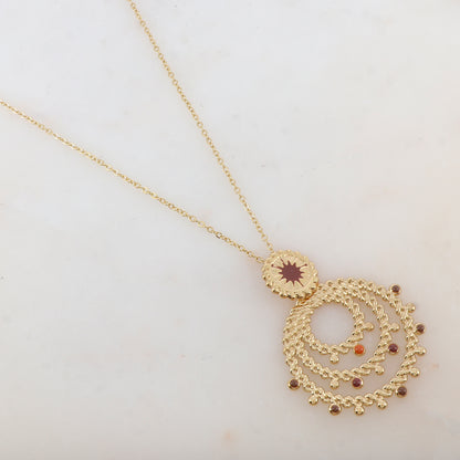 Collier avec pendentif embelli d'émail, motif étoile (50+5CM)