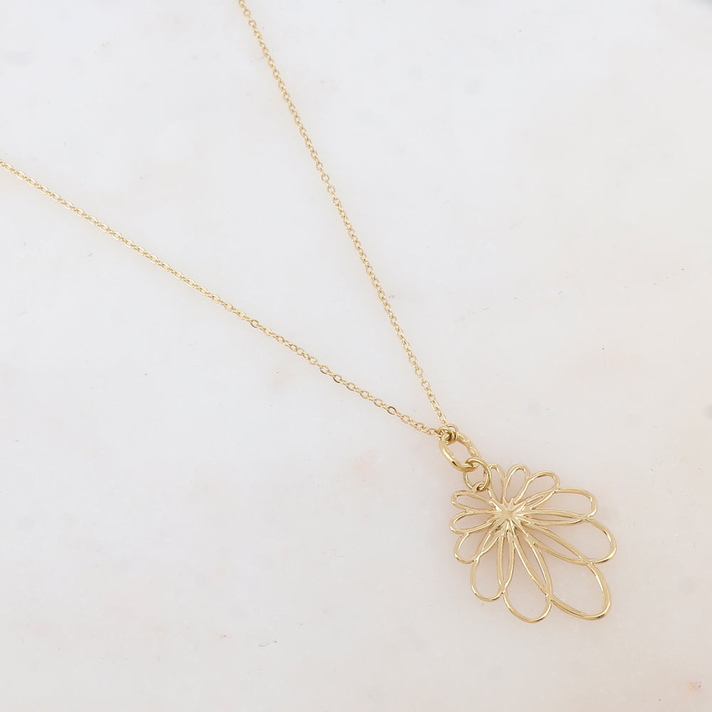 Collier avec pendentif ajouré et motif feuille (40+5CM)