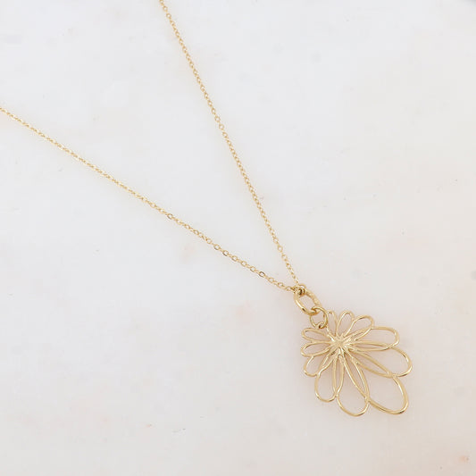 Collier avec pendentif ajouré et motif feuille (40+5CM)